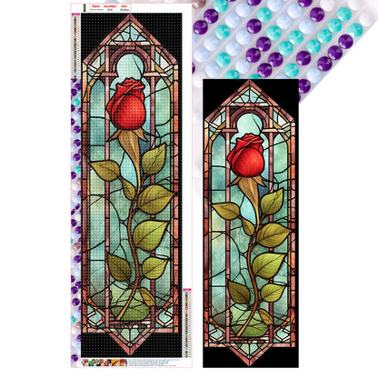 Rose Glass Painting - Full Round Drill Diamond Painting 30*90CM