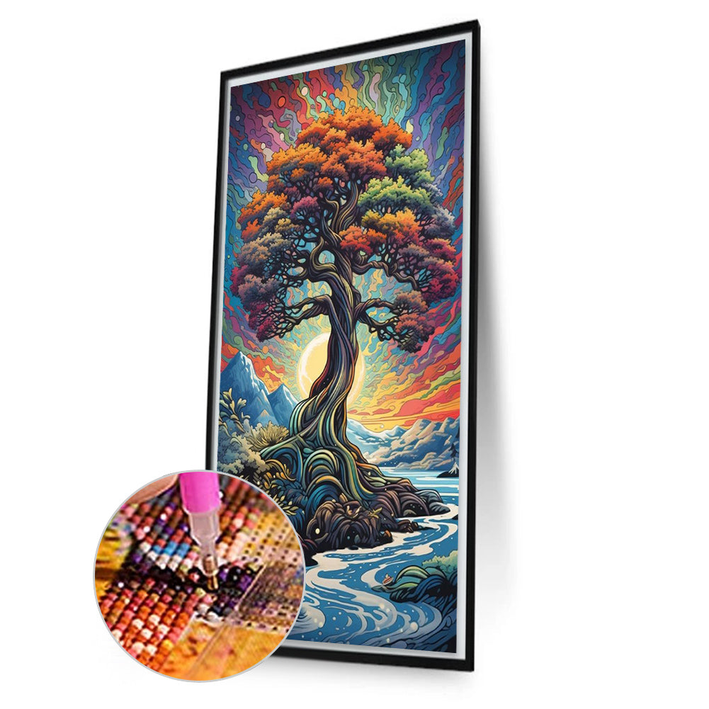 Big Tree By The Water - Full AB Round Drill Diamond Painting 40*70CM