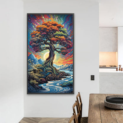 Big Tree By The Water - Full AB Round Drill Diamond Painting 40*70CM