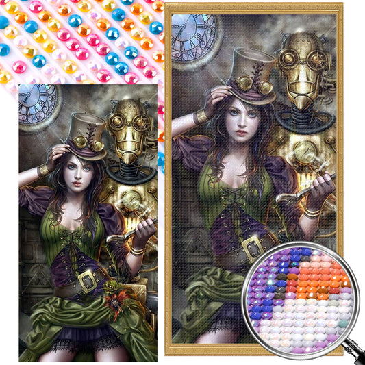 Female Mechanic - Full AB Round Drill Diamond Painting 40*80CM