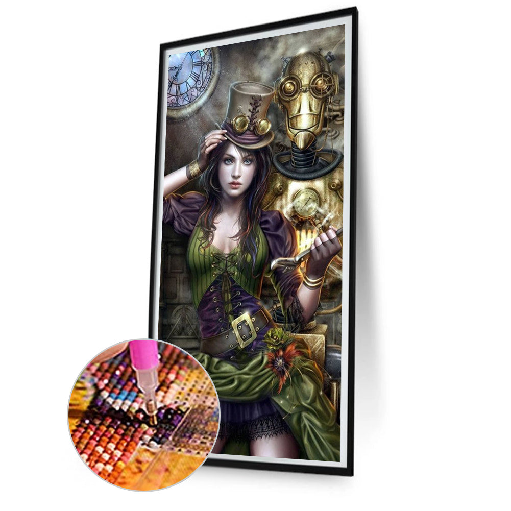 Female Mechanic - Full AB Round Drill Diamond Painting 40*80CM