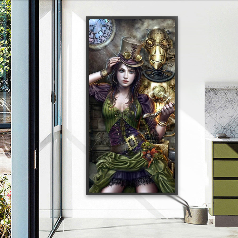Female Mechanic - Full AB Round Drill Diamond Painting 40*80CM