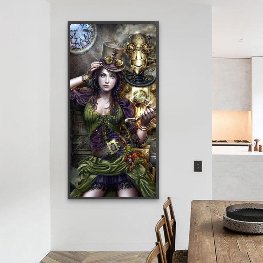 Female Mechanic - Full AB Round Drill Diamond Painting 40*80CM