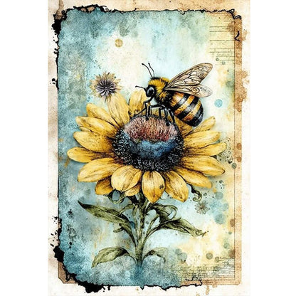 Bee On Sunflower - 11CT Stamped Cross Stitch 40*60CM