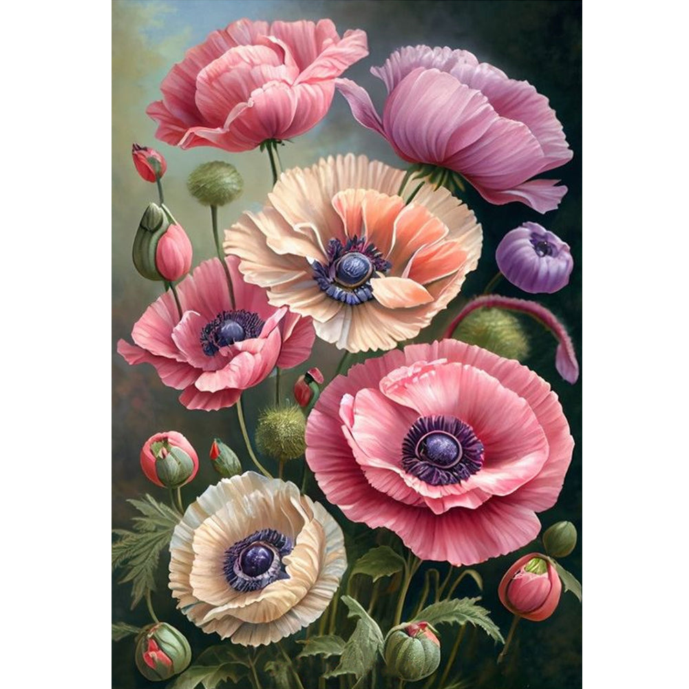 Poppy Flower - 11CT Stamped Cross Stitch 40*60CM