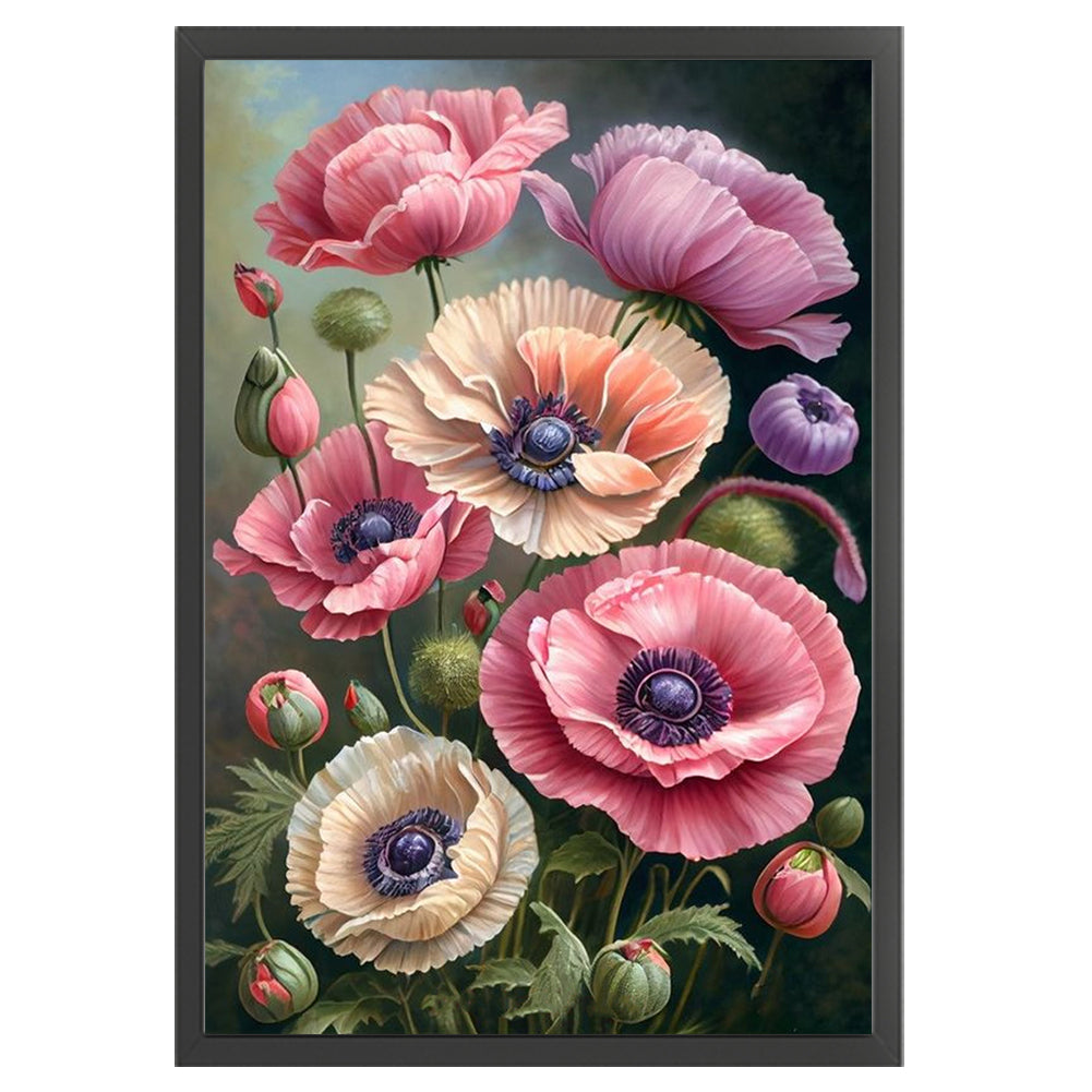 Poppy Flower - 11CT Stamped Cross Stitch 40*60CM