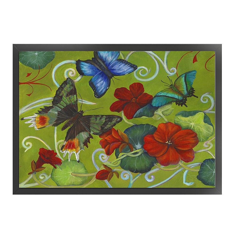 Butterflies And Flowers - 11CT Stamped Cross Stitch 40*30CM