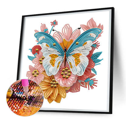 Garden Butterfly -  Special Shaped Drill Diamond Painting 30*30CM