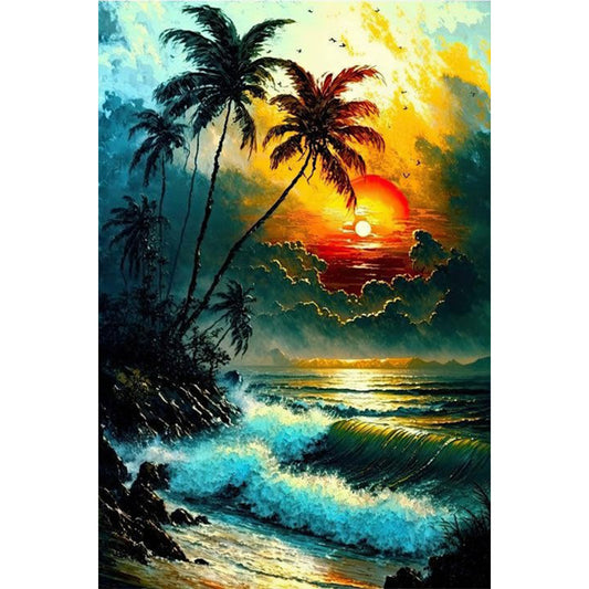 Coconut Beach - Full Round Drill Diamond Painting 40*60CM