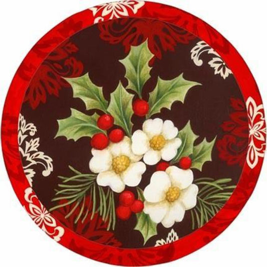 Round Poinsettia - Full Round Drill Diamond Painting 30*30CM