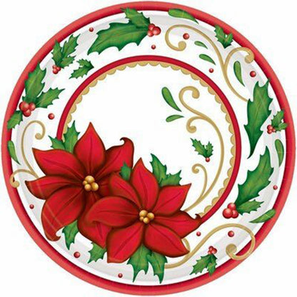 Round Poinsettia - Full Round Drill Diamond Painting 30*30CM