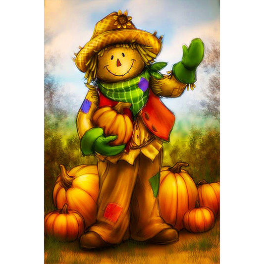 Pumpkin Scarecrow - Full Round Drill Diamond Painting 40*60CM