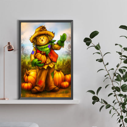 Pumpkin Scarecrow - Full Round Drill Diamond Painting 40*60CM