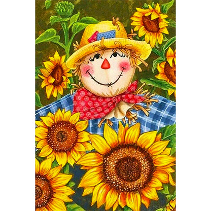 Sunflower Scarecrow - Full Round Drill Diamond Painting 40*60CM