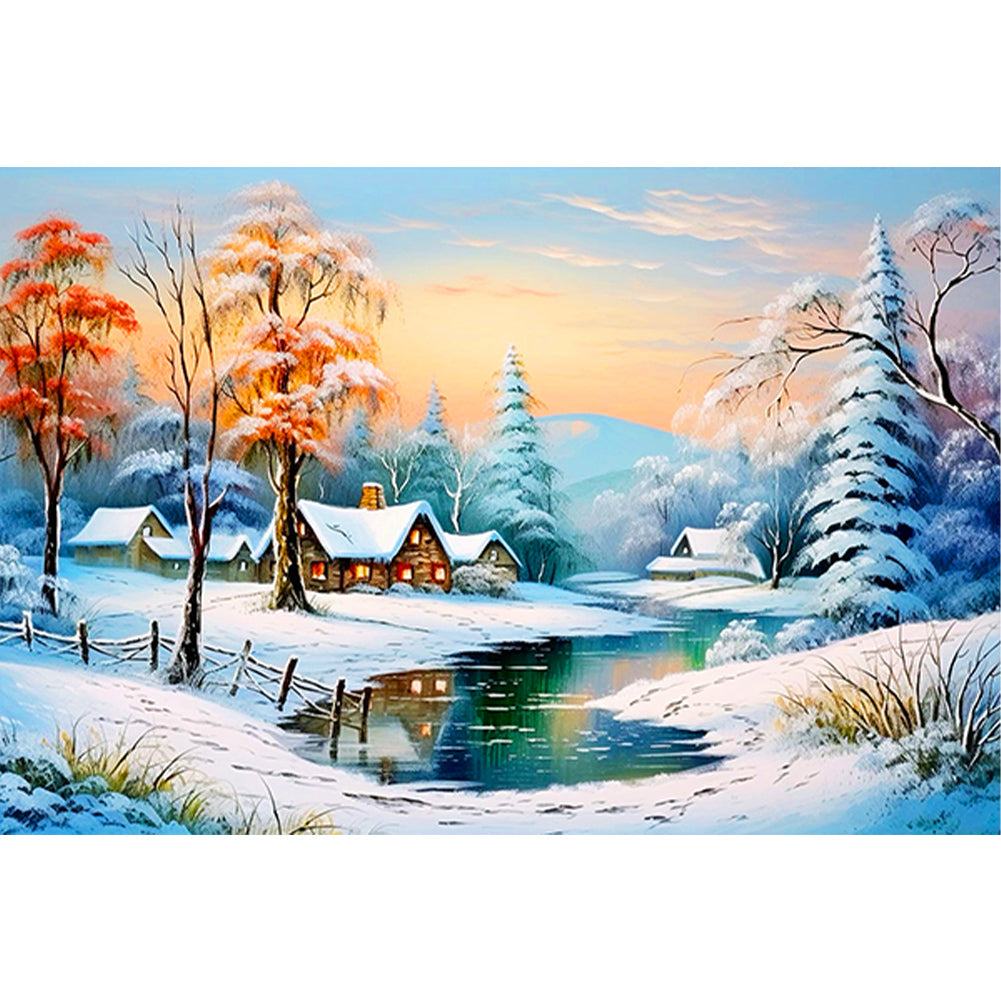 River And Snow - Full Round Drill Diamond Painting 60*40CM