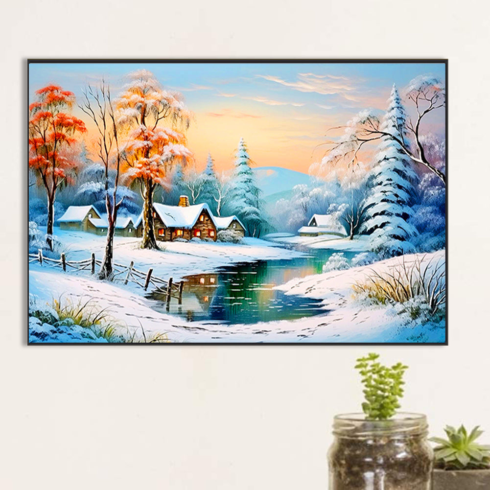 River And Snow - Full Round Drill Diamond Painting 60*40CM