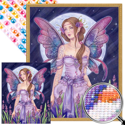 Butterfly Girl - Full AB Round Drill Diamond Painting 40*50CM