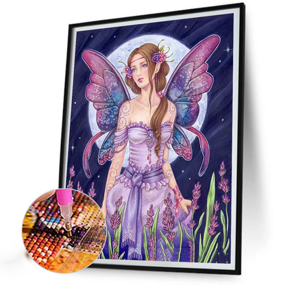 Butterfly Girl - Full AB Round Drill Diamond Painting 40*50CM