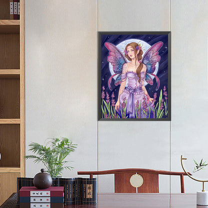 Butterfly Girl - Full AB Round Drill Diamond Painting 40*50CM