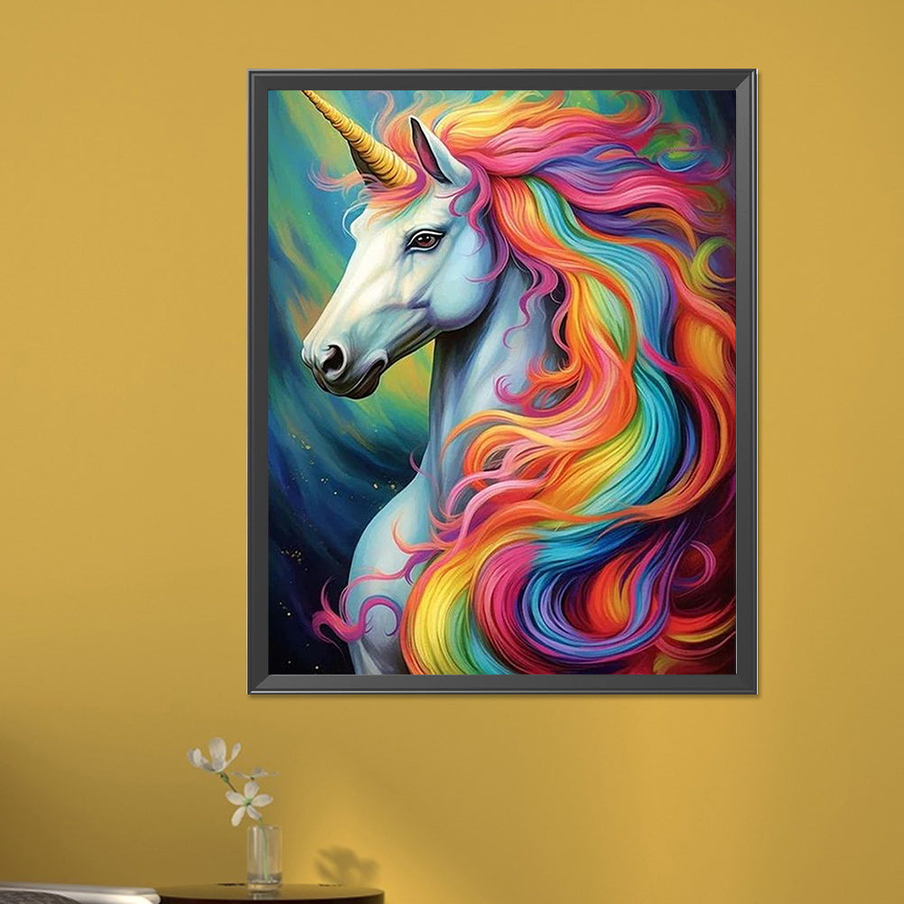 Rainbow Unicorn - Full AB Round Drill Diamond Painting 40*50CM