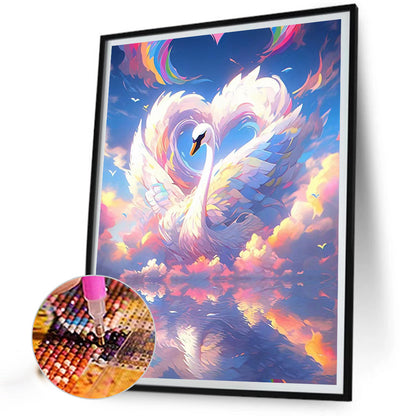 Cloud Feather Swan - Full AB Round Drill Diamond Painting 40*50CM