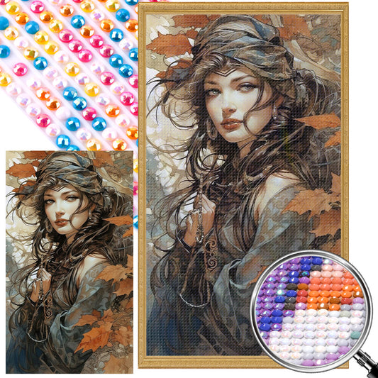 Hijab Woman - Full AB Round Drill Diamond Painting 40*70CM