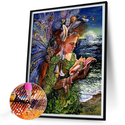 Girl And The Little Mermaid - Full Round Drill Diamond Painting 40*50CM