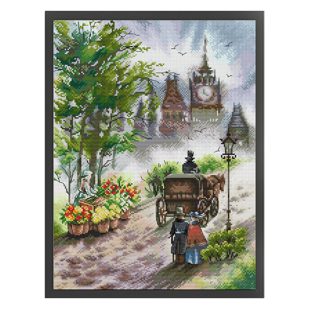 Early Morning In The Suburbs - 14CT Stamped Cross Stitch 34*44CM(Joy Sunday)