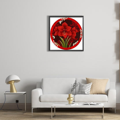 Round Poinsettia - Full Round Drill Diamond Painting 30*30CM