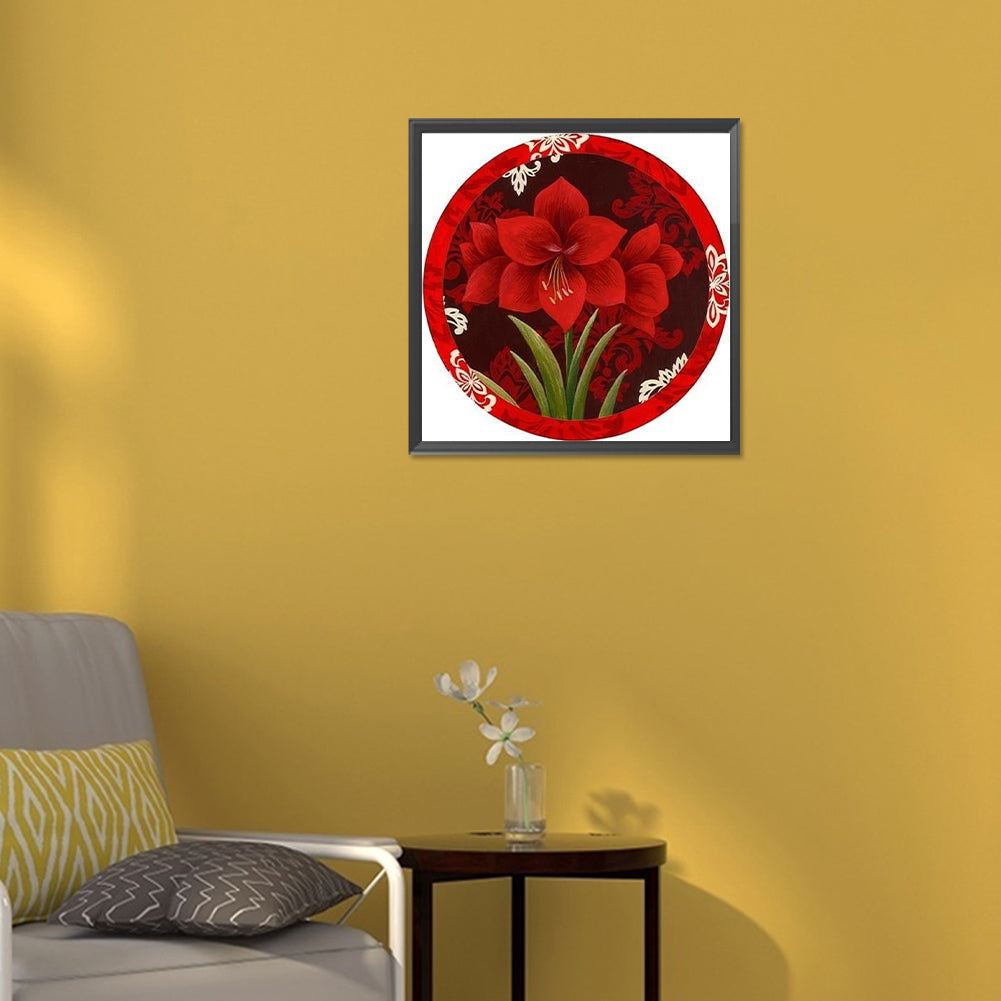 Round Poinsettia - Full Round Drill Diamond Painting 30*30CM