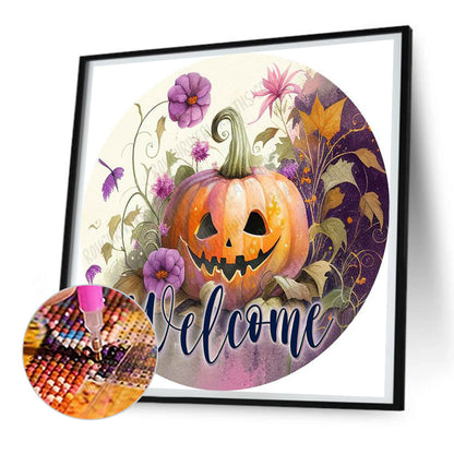 Autumn Pumpkin Medallion Painting - Full Round Drill Diamond Painting 30*30CM