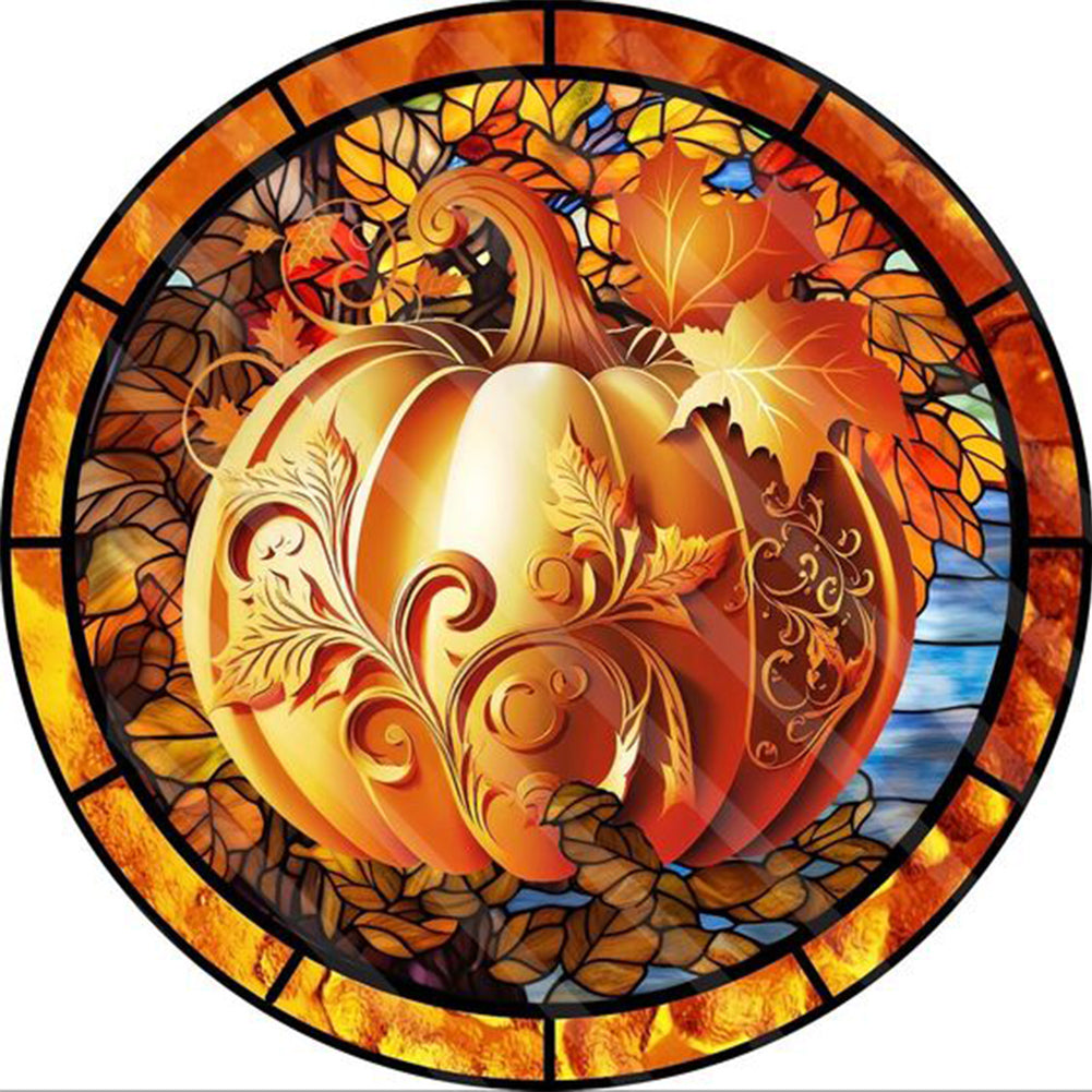 Autumn Pumpkin Medallion Painting - Full Round Drill Diamond Painting 30*30CM