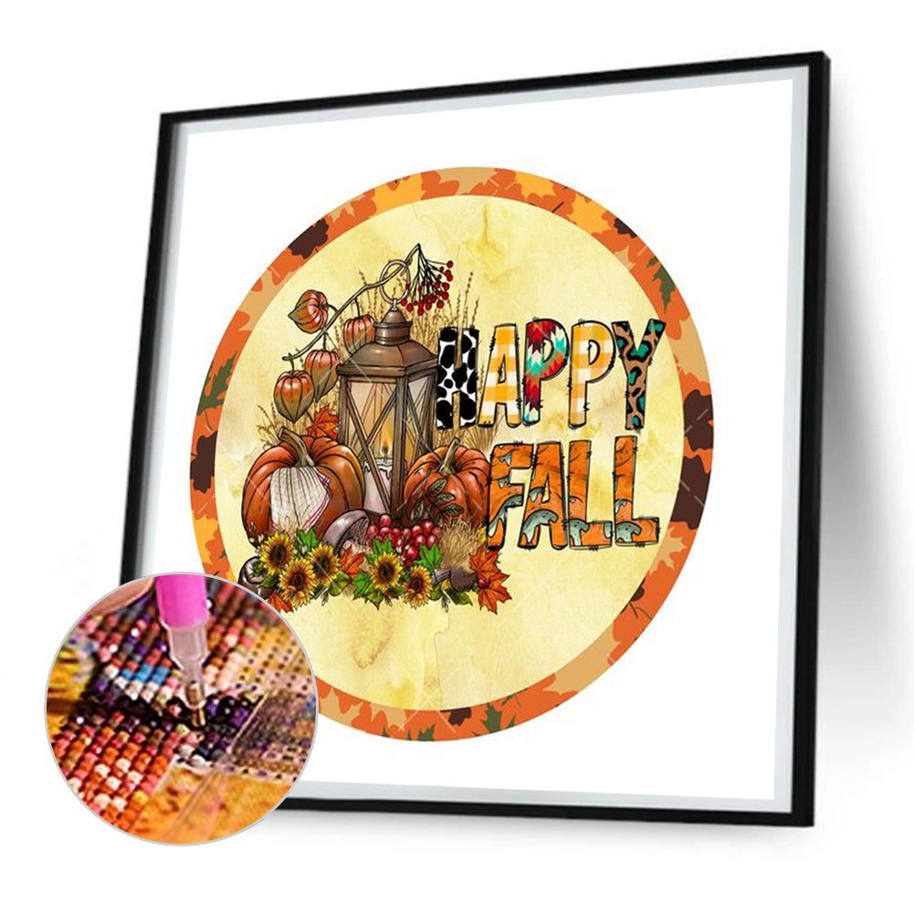 Autumn Pumpkin Medallion Painting - Full Round Drill Diamond Painting 30*30CM