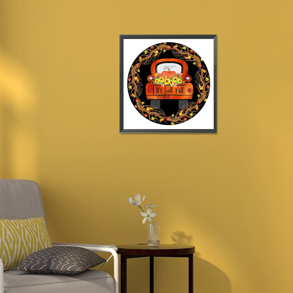 Autumn Pumpkin Medallion Painting - Full Round Drill Diamond Painting 30*30CM