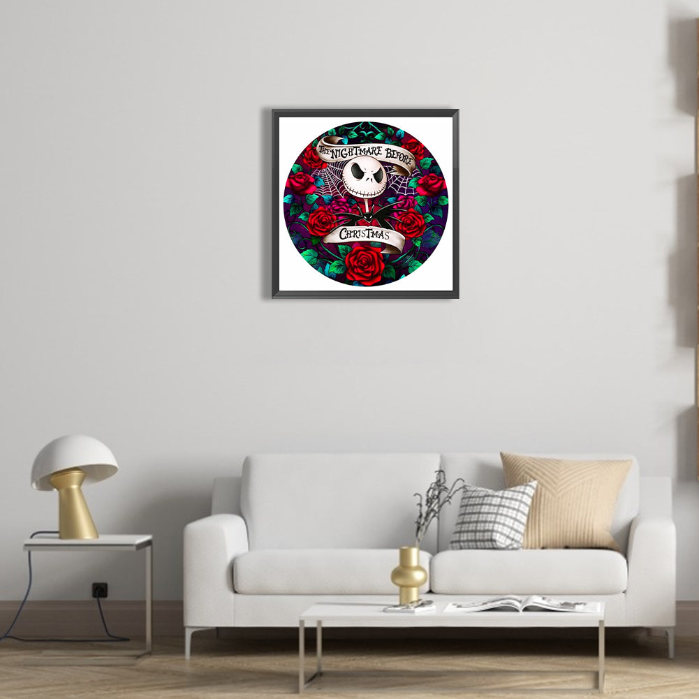 Jack Skull Under The Rose - Full Round Drill Diamond Painting 40*40CM