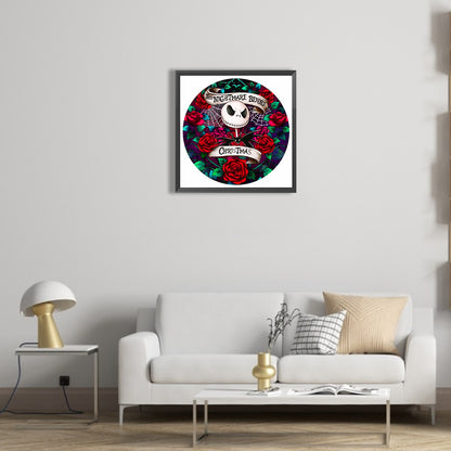 Jack Skull Under The Rose - Full Round Drill Diamond Painting 40*40CM