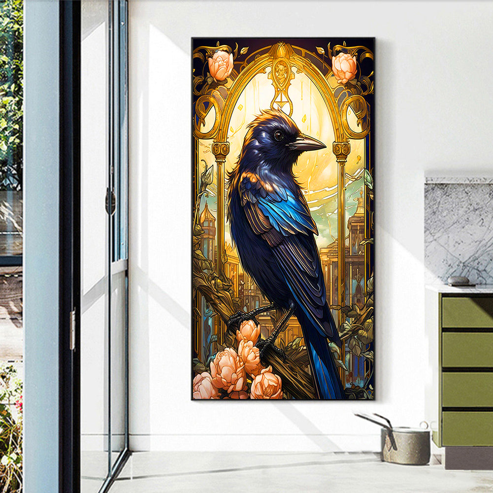 Window Black Crow - Full Round Drill Diamond Painting 40*70CM