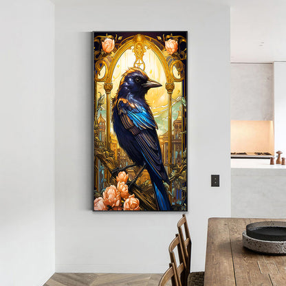 Window Black Crow - Full Round Drill Diamond Painting 40*70CM