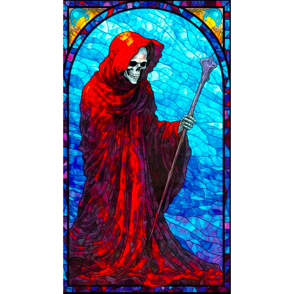 Happy Death In Red Robe Painted On Glass - Full Round Drill Diamond Painting 40*70CM