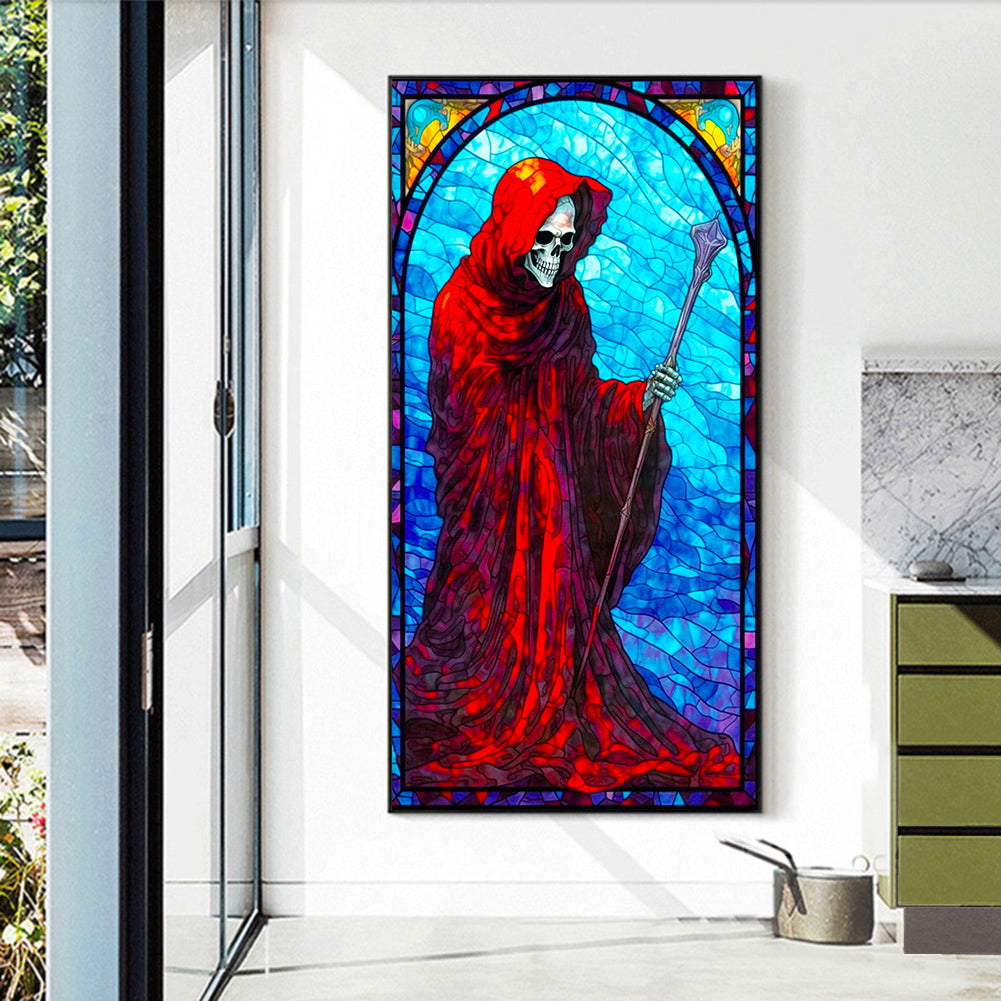 Happy Death In Red Robe Painted On Glass - Full Round Drill Diamond Painting 40*70CM