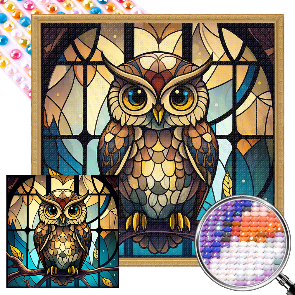 Owl - Full AB Round Drill Diamond Painting 40*40CM