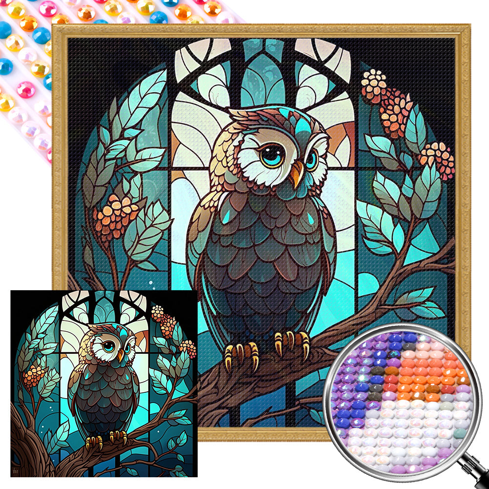 Owl - Full AB Round Drill Diamond Painting 40*40CM