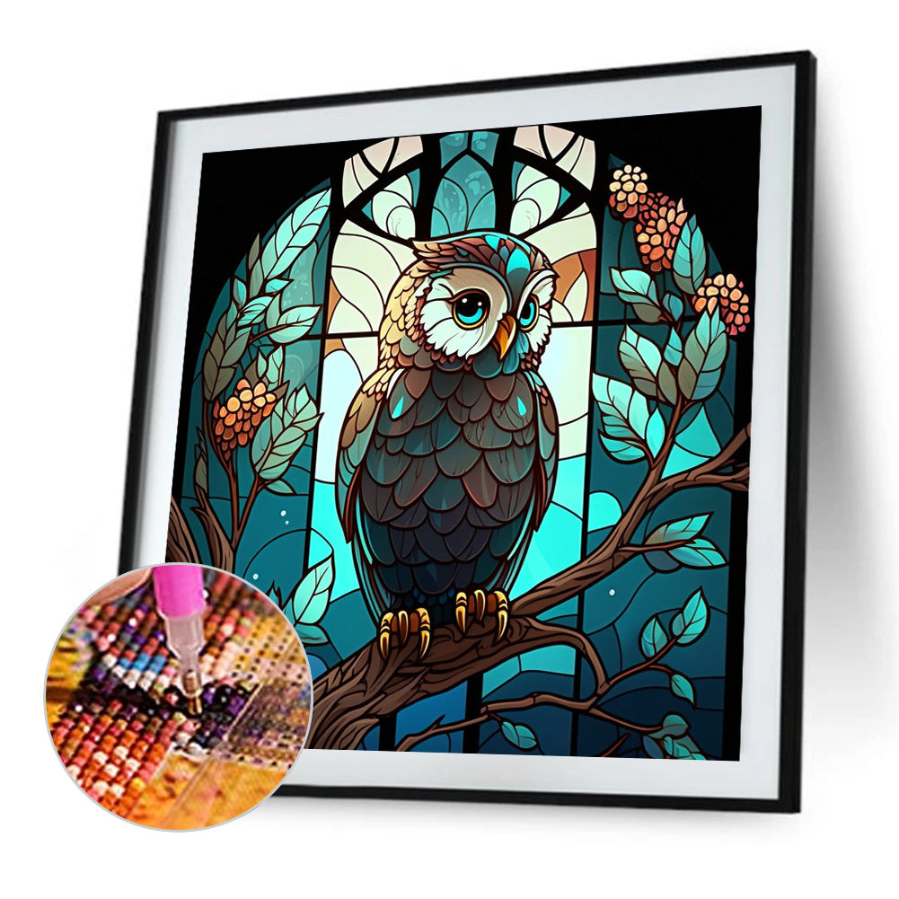 Owl - Full AB Round Drill Diamond Painting 40*40CM