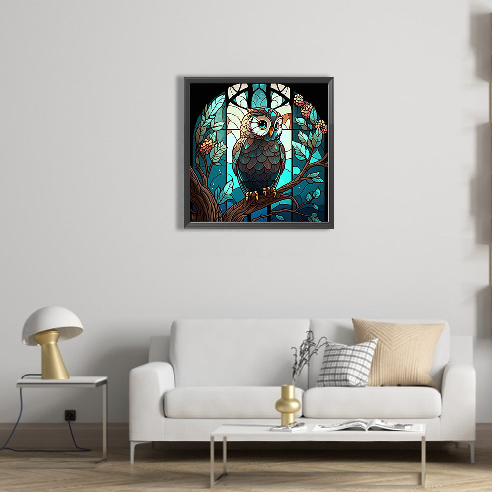 Owl - Full AB Round Drill Diamond Painting 40*40CM