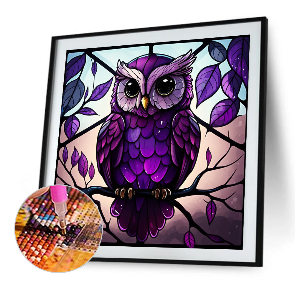Owl - Full AB Round Drill Diamond Painting 40*40CM