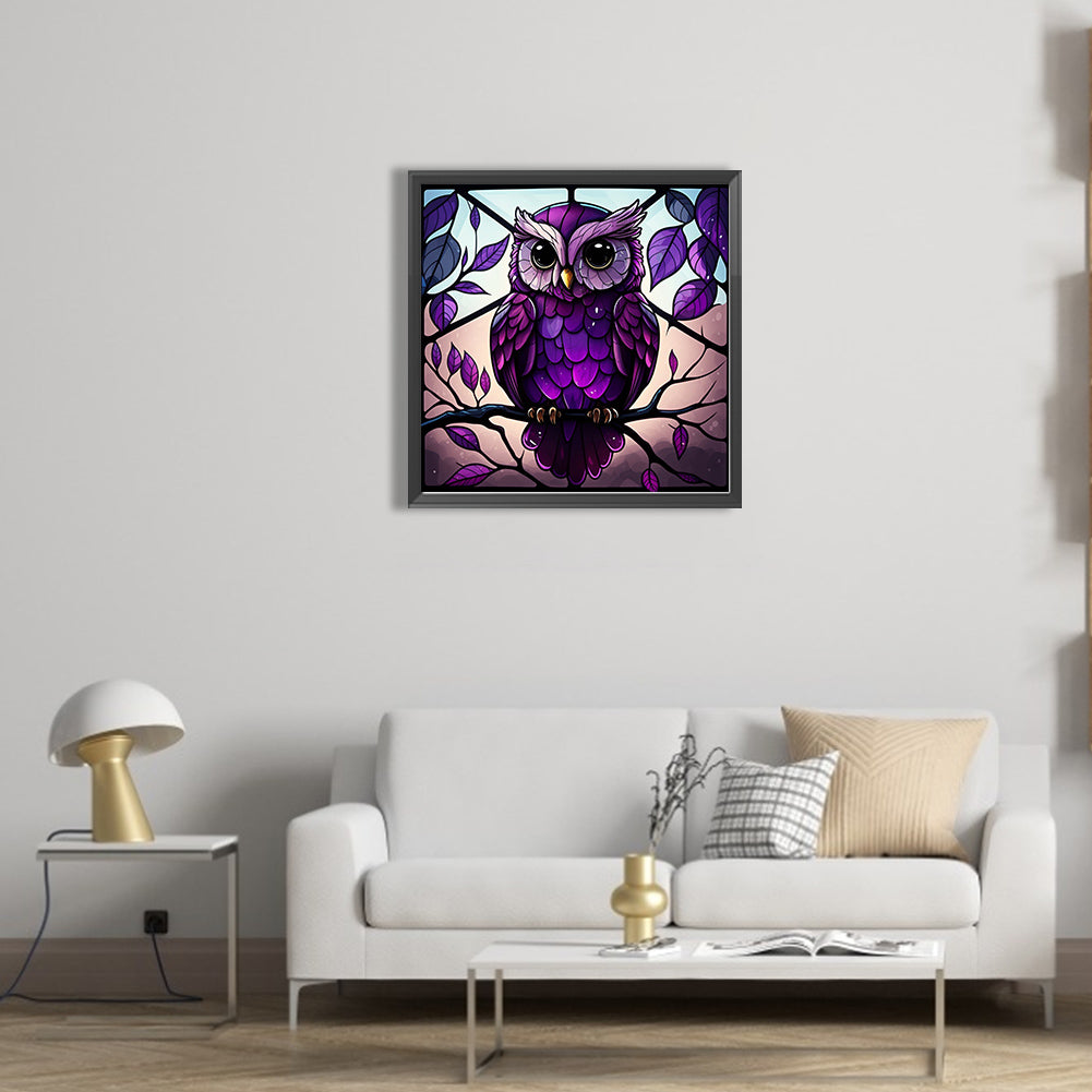 Owl - Full AB Round Drill Diamond Painting 40*40CM