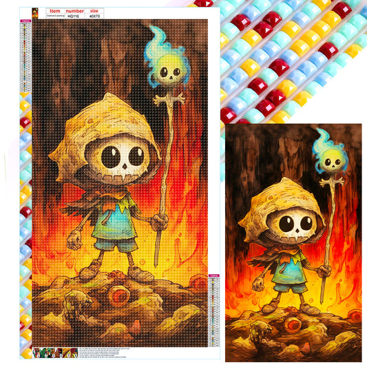 The Little Ghost Who Ventured Into The Cave - Full Square Drill Diamond Painting 40*70CM