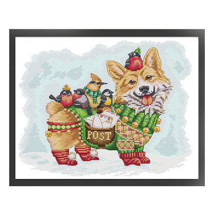 Little Postman - 14CT Stamped Cross Stitch 34*30CM(Joy Sunday)