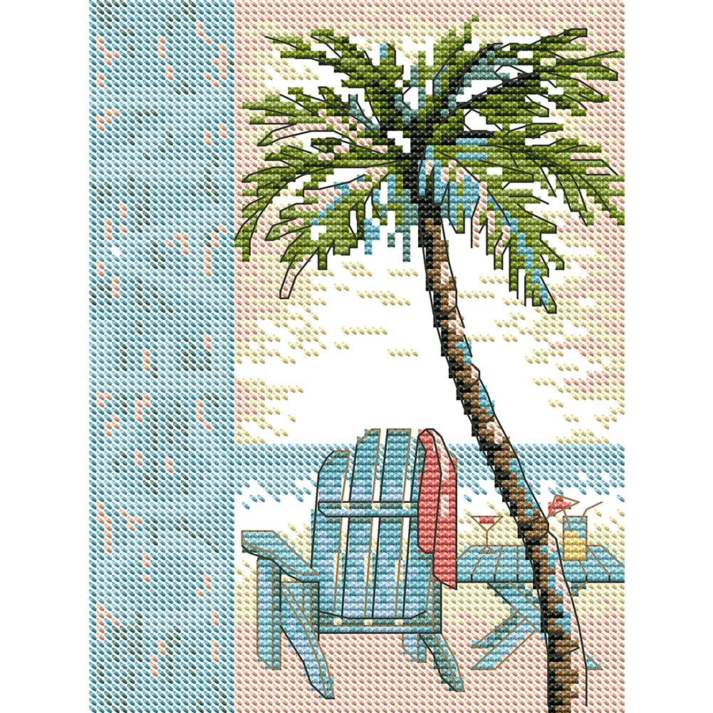 Ocean - 14CT Stamped Cross Stitch 17*22CM(Joy Sunday)