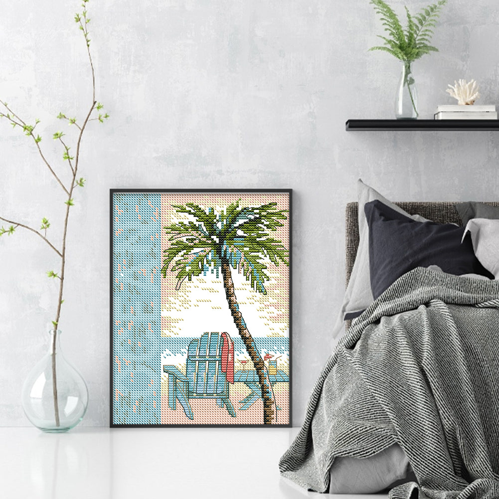 Ocean - 14CT Stamped Cross Stitch 17*22CM(Joy Sunday)